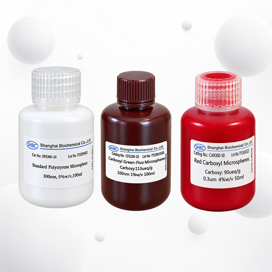 carboxyl polystyrene microspheres in undyed, red dyed and green fluorescent formats.jpg