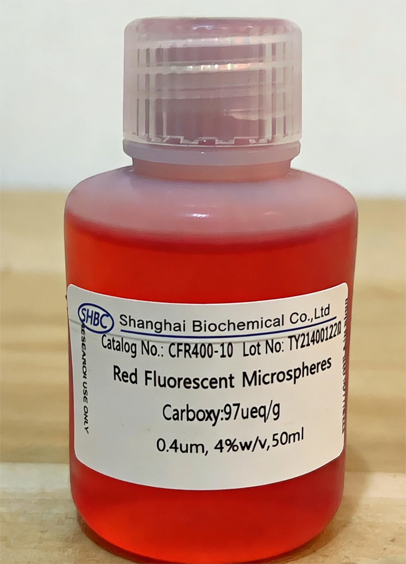 CFR1UM-10 1μm Red Fluorescent Microspheres for Bioassay and Diagnostic Applications